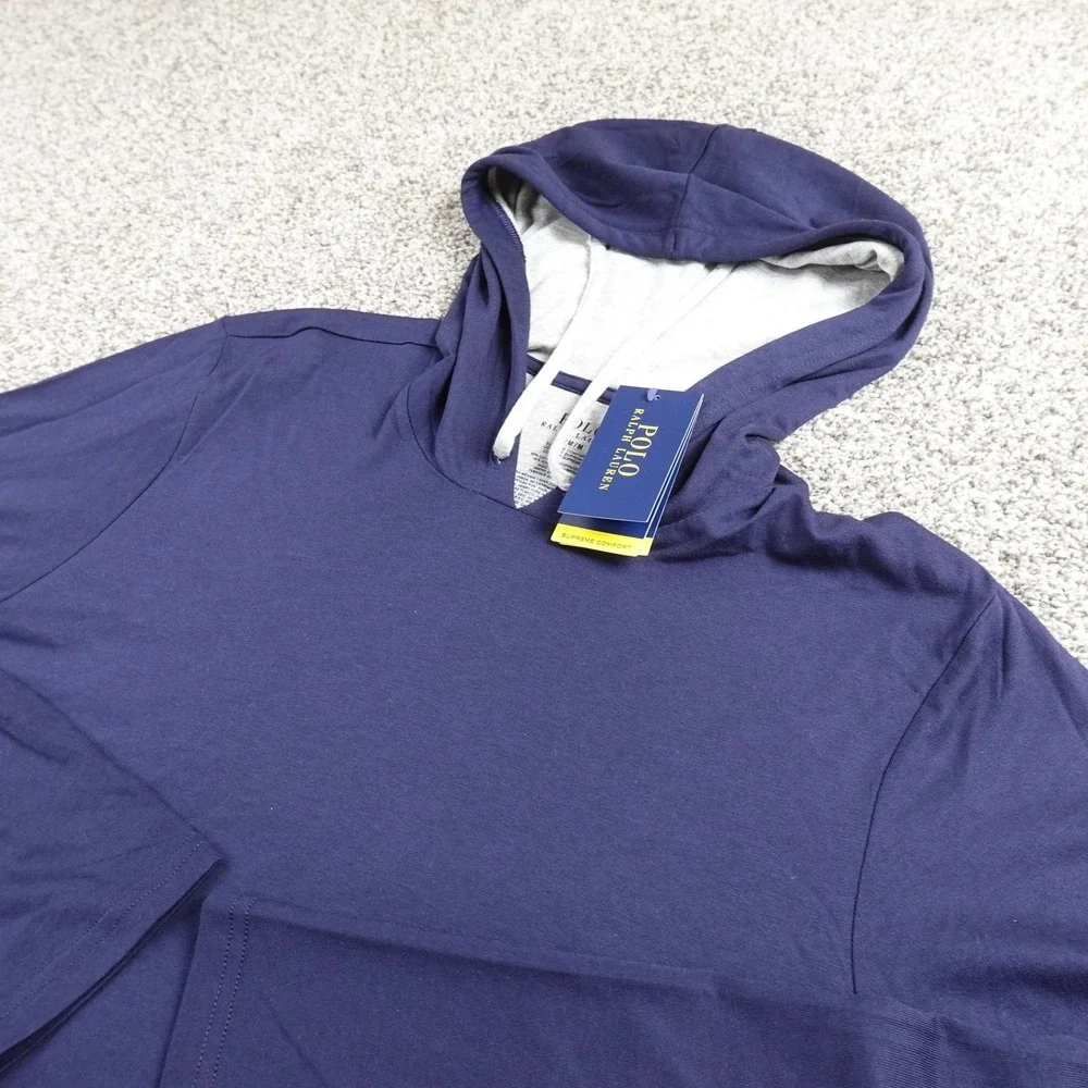 NEW Polo‎ Ralph Lauren Hoodie Mens M Blue Long Sleeve Pullover Sweatshirt Pony